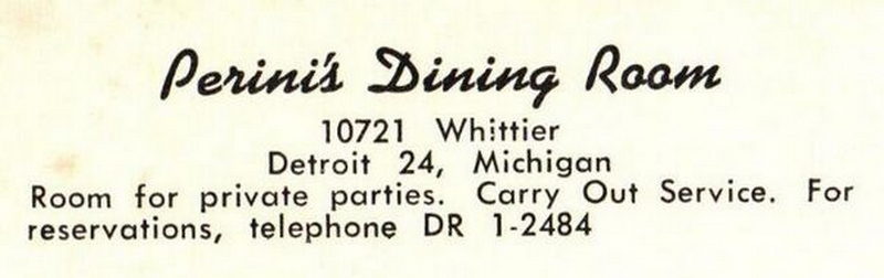 Perinis Dining Room - Old Postcard